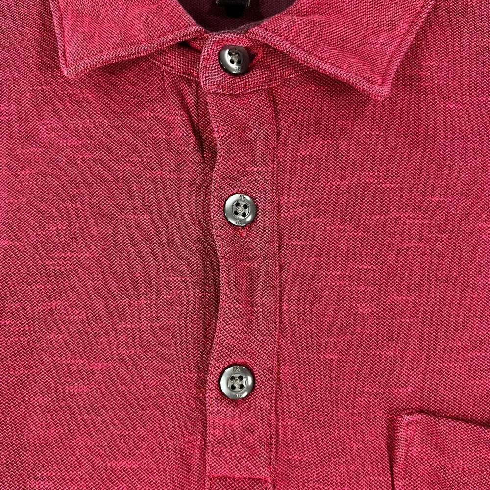 Banana Republic Mens Large Red Short Sleeve‎ Performance Pique Polo Shirt